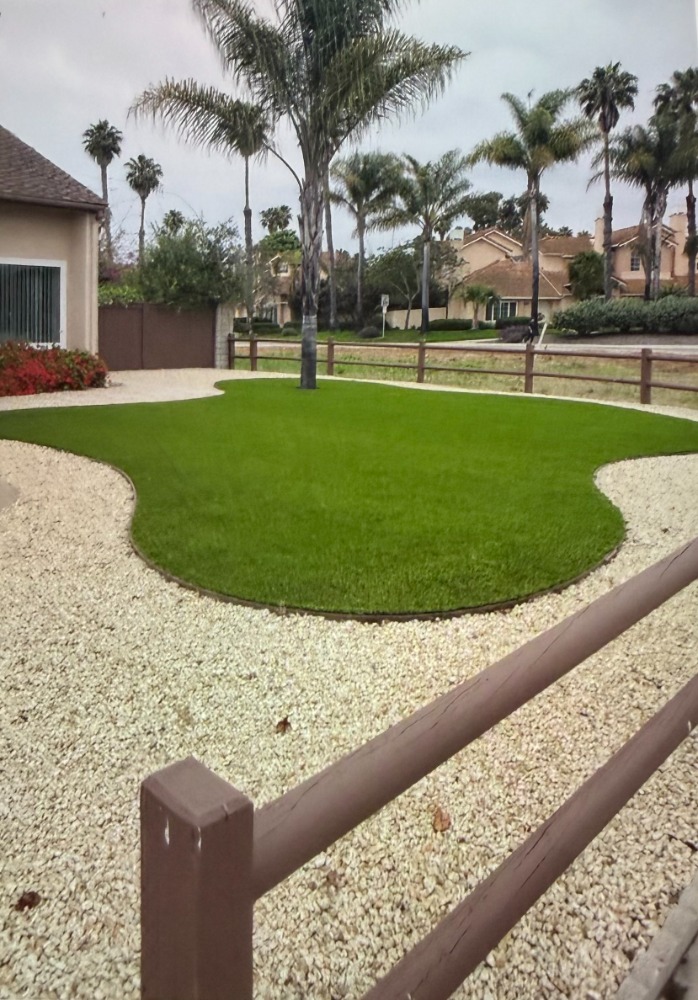 Pristine artificial grass lawn